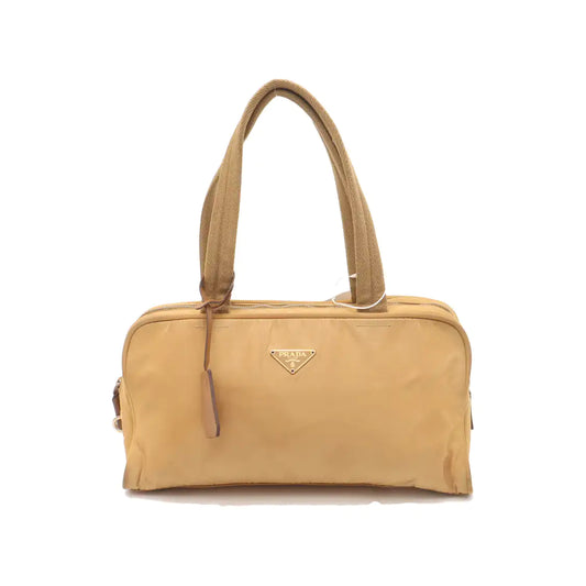 PRADA Tote bag Khaki Leather Logo Handbag Golden hardware-(SKU)-937766784
