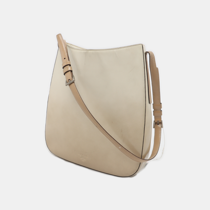 PRADA Beige Leather Single Shoulder Bag Silver Hardware-(SKU)-932498000