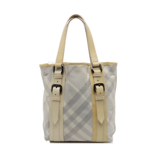 BURBERRY Lowry Light Gray Fabric Tote Bag Black hardware shoulder straps-(SKU)-936956397