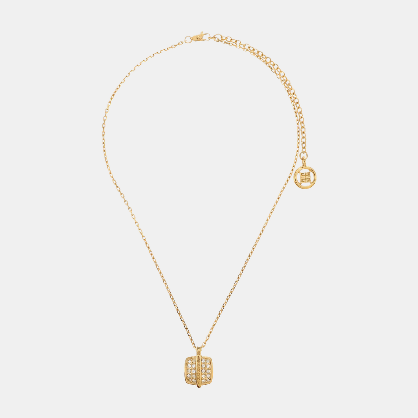 GIVENCHY Gold Alloy Artificial Crystal Embedded Necklace Length46cm-(SKU)-942285357