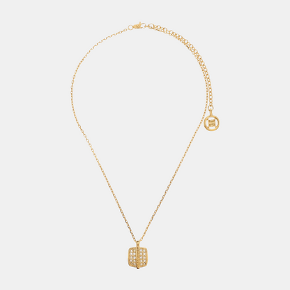 GIVENCHY Gold Alloy Artificial Crystal Embedded Necklace Length46cm-(SKU)-942285357