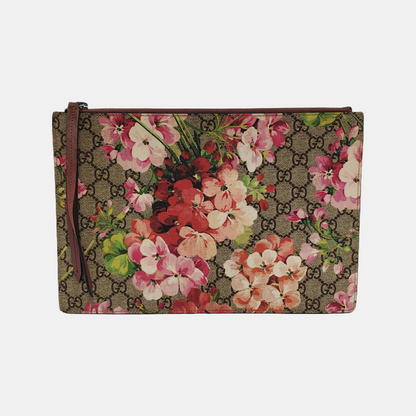 GUCCI GG Blooms Ebony coated canvas gardenia handbag Silver Hardware-(SKU)-945267997