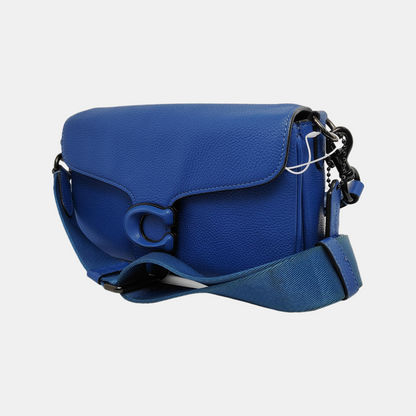 COACH PILLOW TABBY 26 Blue Cowhide Single Shoulder Bag Sling Bag Tote Silver Hardware Removable shoulder strap-(SKU)-943358336