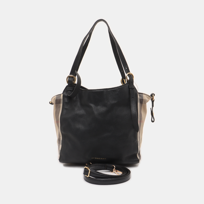BURBERRY Canterbury Black Cowhide Warhorse Grain Single Shoulder Bag Golden hardware shoulder straps-(SKU)-933963706
