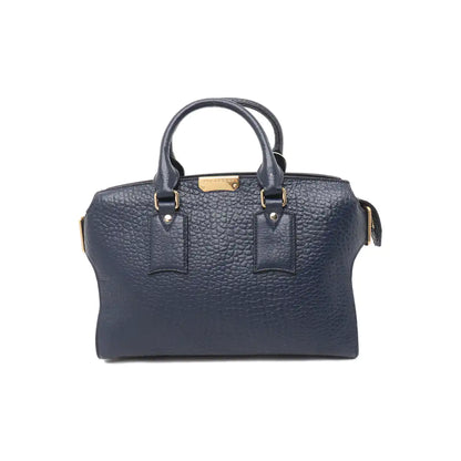 BURBERRY Gladstone Dark Blue Cowhide Single Shoulder Bag Handbag Golden hardware Removable shoulder strap-(SKU)-939605171