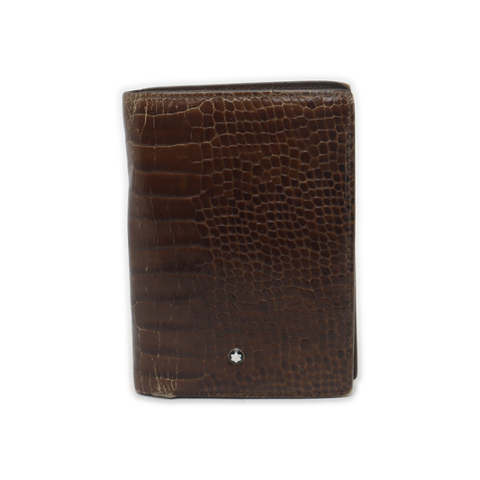MONTBLANC MeisterstuckBrown Leather Embossed Wallet-(SKU)-936130123