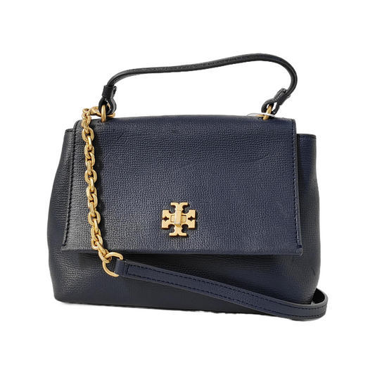 TORY BURCH Chelsea Dark Blue Cowhide Single Shoulder Bag Handbag Golden hardware Removable shoulder strap-(SKU)-942430091