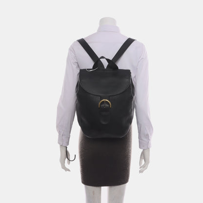 COACH Black Leather Backpack Tote Bag Golden hardware-(SKU)-930797685