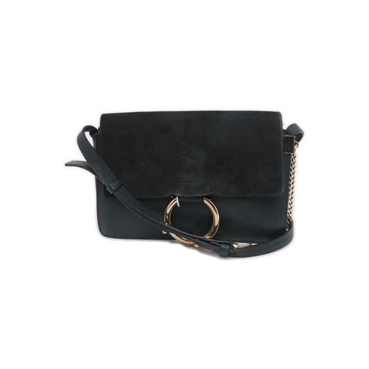 Chloé Faye Small size Blue Patchwork Material Crossbody Shoulder Bag Golden Silver Hardware-(SKU)-931840863