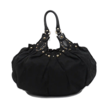 GUCCI Black Canvas Monogram Studs Handbag, Single Shoulder Bag Golden hardware-(SKU)-929188406