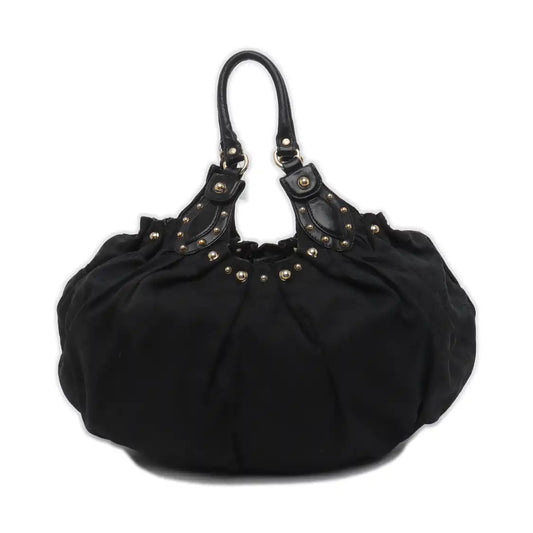 GUCCI Black Canvas Monogram Studs Handbag, Single Shoulder Bag Golden hardware-(SKU)-929188406