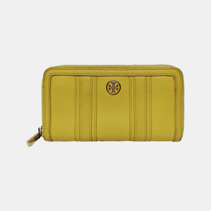 TORY BURCH Walker Yellow Leather Wallet Golden hardware-(SKU)-942221638