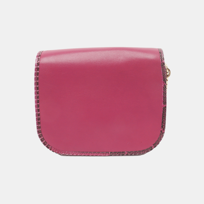 JIMMY CHOO Fuchsia Leather Snake Pattern Crossbody Bag, Shoulder Bag Golden hardware-(SKU)-939200557