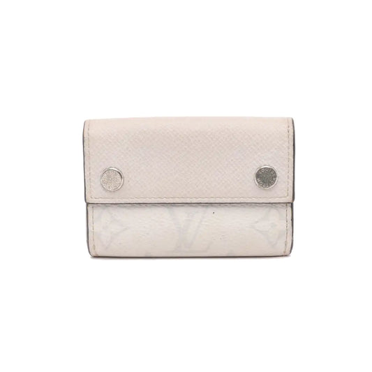 LOUIS VUITTON DISCOVERY Grey Coated Canvas Old Money Wallet Silver Hardware-(SKU)-13382678