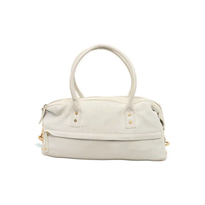 CELINE Tote bag White Leather Handbag Golden hardware-(SKU)-935410118