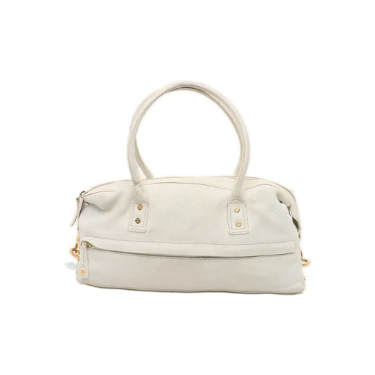 CELINE Tote bag White Leather Handbag Golden hardware-(SKU)-935410118