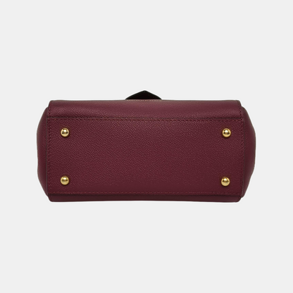 BURBERRY Buckle Burgundy Leather Single Shoulder Bag Golden hardware Removable shoulder strap-(SKU)-940108439