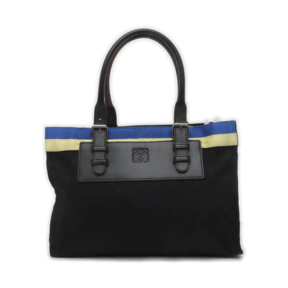 LOEWE Tote bag Black Fabric Single Shoulder Bag Handbag Silver Hardware shoulder straps-(SKU)-935826697