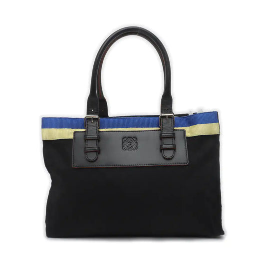 LOEWE Tote bag Black Fabric Single Shoulder Bag Handbag Silver Hardware shoulder straps-(SKU)-935826697