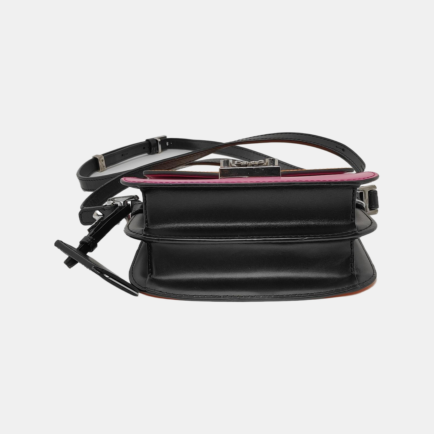 MCM PATRICIA Color-block leather laurel buckle shoulder bag/crossbody bag Silver Hardware-(SKU)-941172431