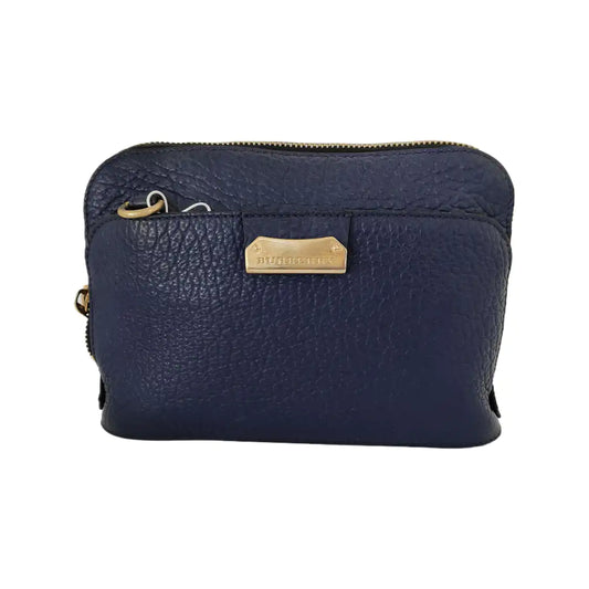 BURBERRY Harrogate Dark Blue Leather Crossbody Shoulder Bag Golden hardware Removable shoulder strap-(SKU)-942274360