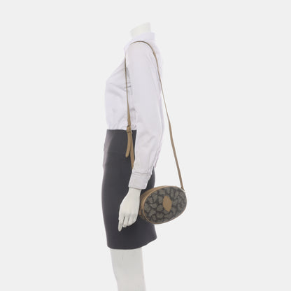 YSL Grey Coated Canvas Animal Print Crossbody Bag Single Shoulder Bag Black hardware-(SKU)-935282127