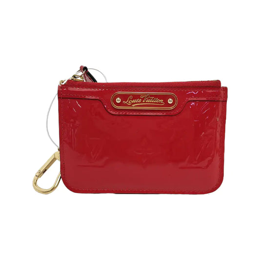 LOUIS VUITTON Red Patent Leather Textured Handbag Golden hardware-(SKU)-944993230