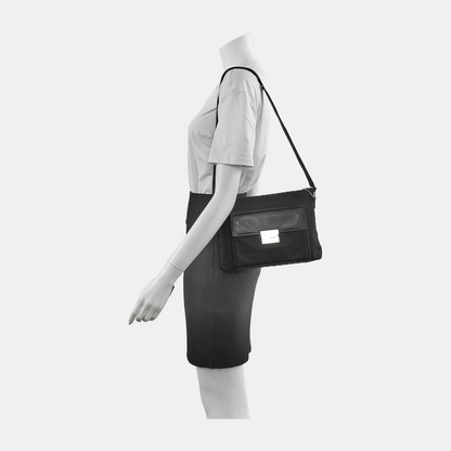 GUCCI Dark Brown Canvas Single Shoulder Bag Tote Ruthenium color hardware-(SKU)-942522014