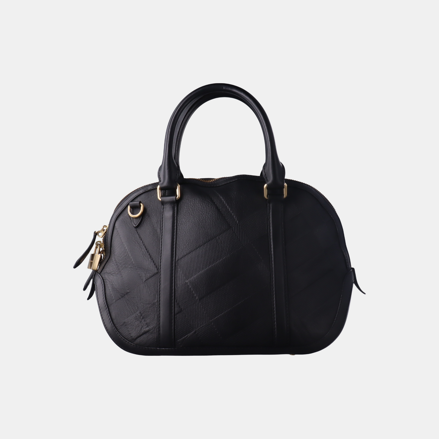 BURBERRY Tote bag Black Cowhide Embossed Single Shoulder Handbag Tote Bag Crossbody Bag Golden hardware Removable shoulder strap-(SKU)-14450075