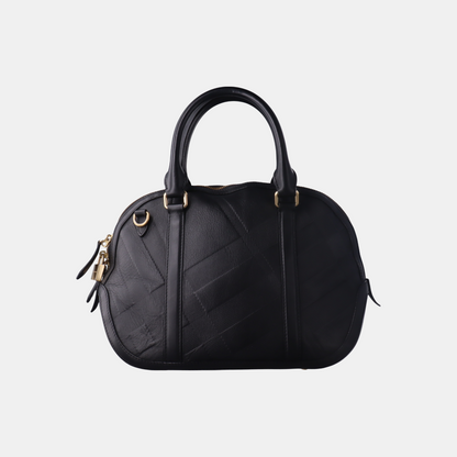 BURBERRY Tote bag Black Cowhide Embossed Single Shoulder Handbag Tote Bag Crossbody Bag Golden hardware Removable shoulder strap-(SKU)-14450075