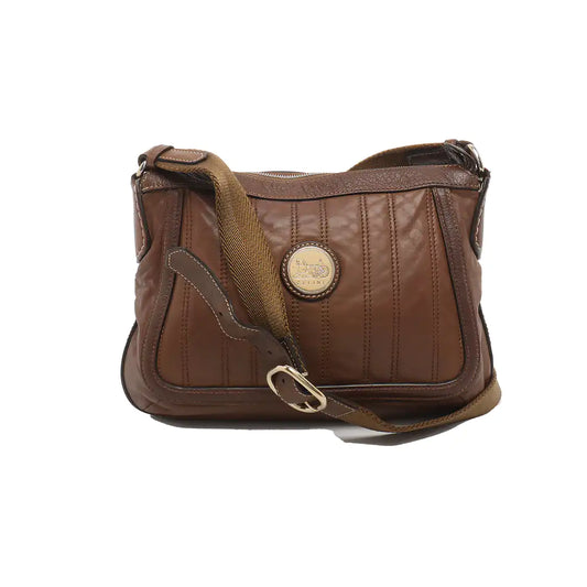 CELINE BOOGIE Brown Leather Quilted Single Shoulder Bag Crossbody Golden hardware-(SKU)-14448412