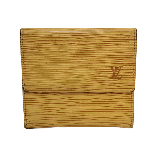 LOUIS VUITTON ELISE 黄色EPI牛皮水波纹钱包 Golden hardware-(SKU)-943615980