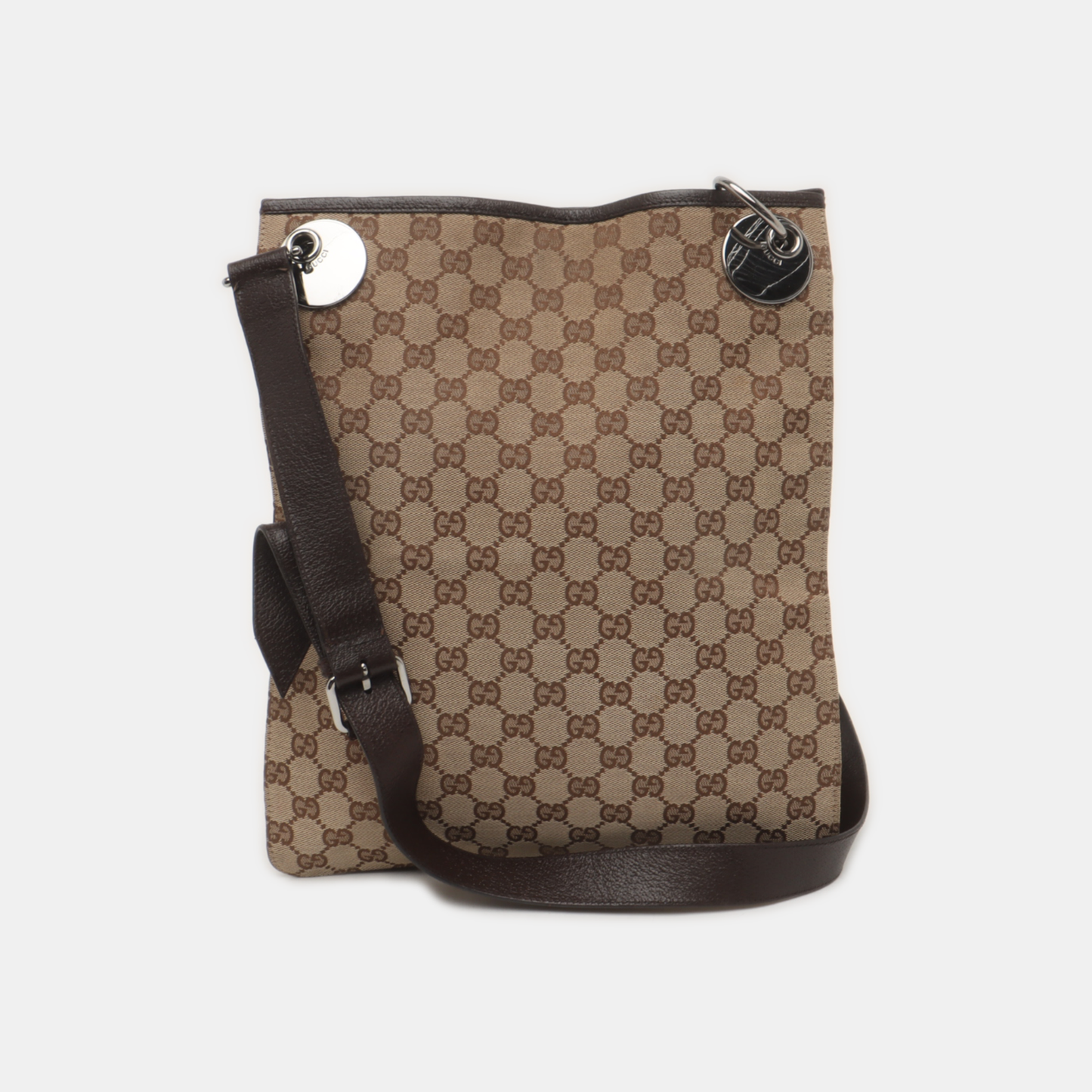 GUCCI Tote bag Khaki Canvas Monogram Single Shoulder Bag Crossbody Bag Golden hardware-(SKU)-939908309