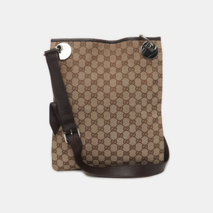 GUCCI Tote bag Khaki Canvas Monogram Single Shoulder Bag Crossbody Bag Golden hardware-(SKU)-939908309