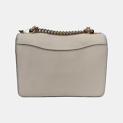 COACH KLARE Beige Leather Old Flower Embossed Crossbody Bag Shoulder Bag Golden hardware-(SKU)-942136285