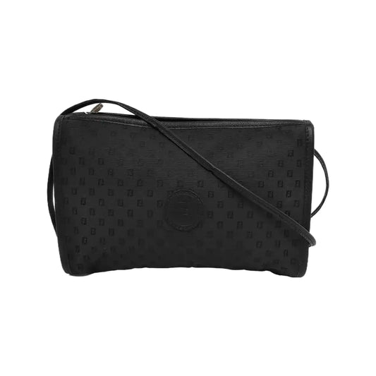 FENDI Black织物双F提花斜挎包 Silver Hardware-(SKU)-946021807