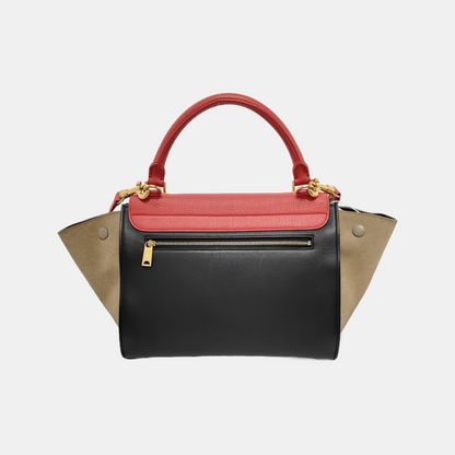 CELINE TRAPEZE Small size Multicolor Calf Leather Hammock Bag Crossbody Handbag Single Shoulder Bag Golden hardware Removable shoulder strap-(SKU)-945399708