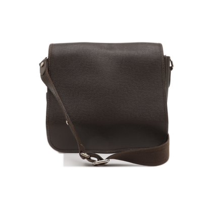 LOUIS VUITTON ANDREI Dark brown cowhide postman bag crossbody bag, shoulder bag Silver Hardware-(SKU)-930085105