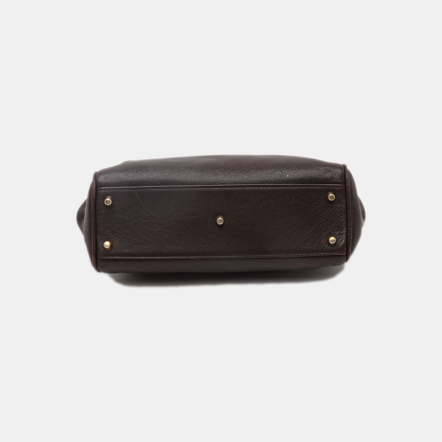 BURBERRY Dark brown leather single shoulder bag handbag crossbody Golden hardware Removable shoulder strap-(SKU)-14375152