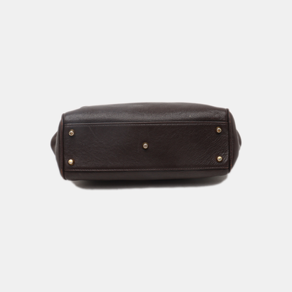 BURBERRY Dark brown leather single shoulder bag handbag crossbody Golden hardware Removable shoulder strap-(SKU)-14375152