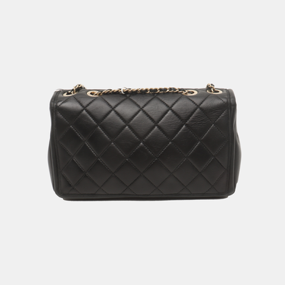 CHANEL GRAPHIC Medium Black Leather Quilted Shoulder Bag with Removable Strap-(SKU)-933903189