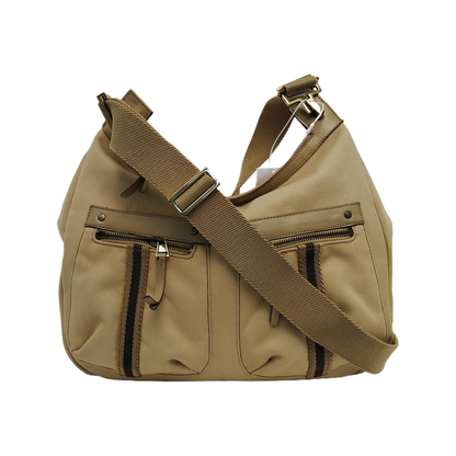 GUCCI Khaki Canvas Single Shoulder Bag, Crossbody Bag Golden hardware-(SKU)-941853667