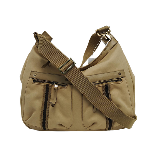 GUCCI Khaki Canvas Single Shoulder Bag, Crossbody Bag Golden hardware-(SKU)-941853667