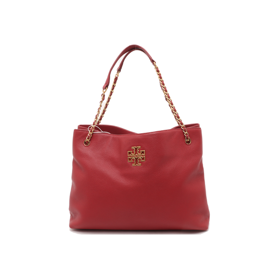 TORY BURCH Britten Red Cowhide Single Shoulder Bag Golden hardware-(SKU)-14400670