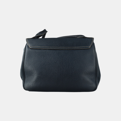 LOEWE Barcelona Dark Blue Cowhide Single Shoulder Bag Crossbody Bag Golden hardware-(SKU)-932491494
