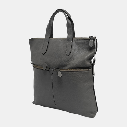 COACH Tote bag Dark Gray Cowhide Single Shoulder Bag Handbag Ruthenium color hardware Removable shoulder strap-(SKU)-942426825