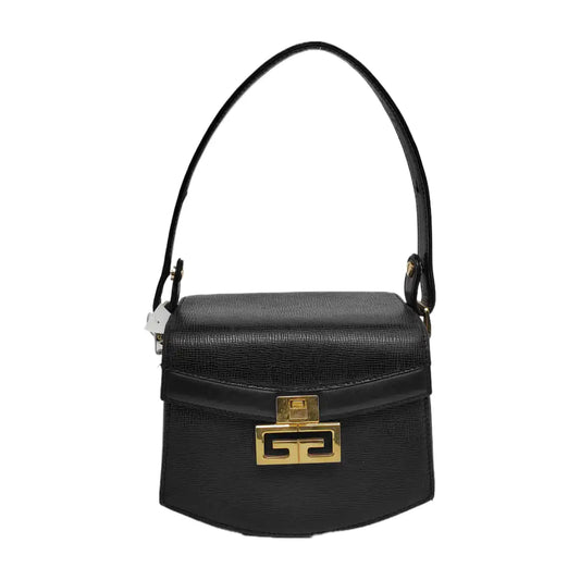 GIVENCHY Box Bag Black Cowhide Embossed Handbag Golden hardware Removable shoulder strap-(SKU)-944013708