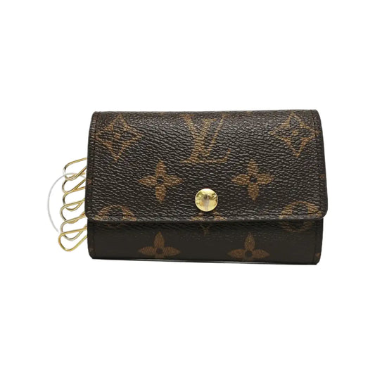 LOUIS VUITTON Brown Coated Canvas Monogram Key Bag Golden hardware-(SKU)-944332250