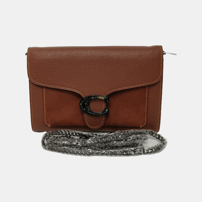 COACH TABBY Brown Leather Crossbody Single Shoulder Bag Golden hardware Vintage model Removable shoulder strap-(SKU)-940047499