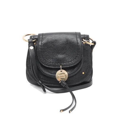 See By Chloé Polly Black Leather Single Shoulder Bag Golden hardware Removable shoulder strap-(SKU)-13199858